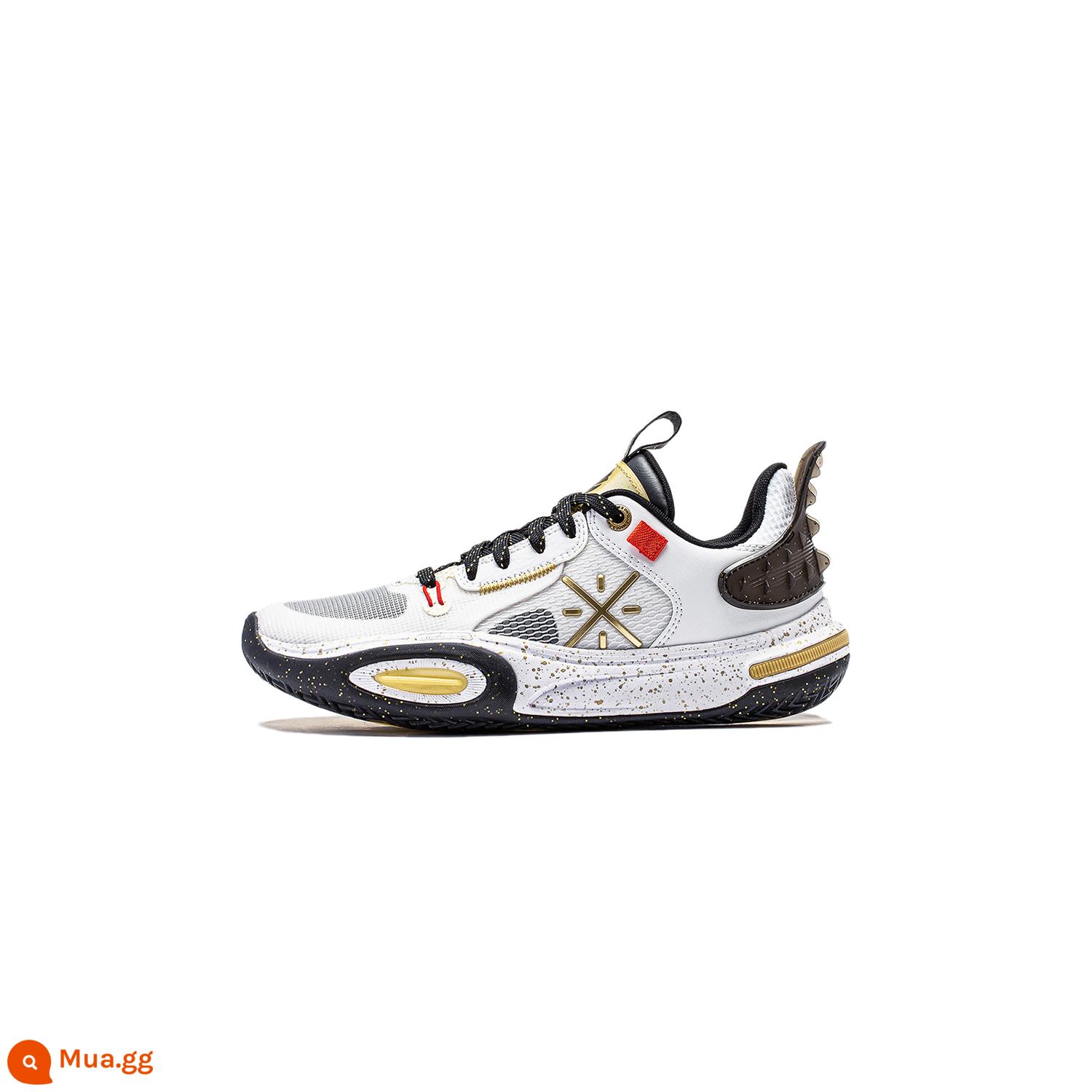 Giày bóng rổ Li Ning City 11 Giày trẻ em mùa thu đông mới Giày thể thao thực tế cho trẻ em và thanh thiếu niên trung niên - Tiêu chuẩn trắng/vàng sáng