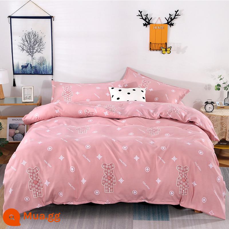 Cotton nguyên chất bốn mảnh 100 cotton chăn ga trải giường 4 ba mảnh ký túc xá sinh viên ga trải giường dày chăn ga gối mùa hè bốn mùa - Hãy trân trọng nhau