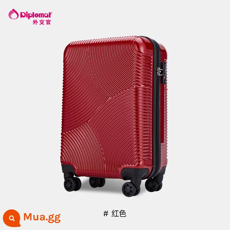 Vali ngoại giao vali nam nữ vali bánh xe đa năng hộp mật khẩu 24 inch xe đẩy trường hợp lên máy bay 20 inch - màu đỏ