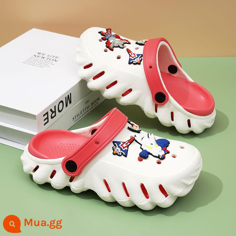 abckids giày xỏ lỗ trẻ em bé trai dép xăng đan mùa hè chống trượt trẻ em trung và lớn bé trai đi giày đi biển - Dưa Hấu Đỏ (Ultraman)