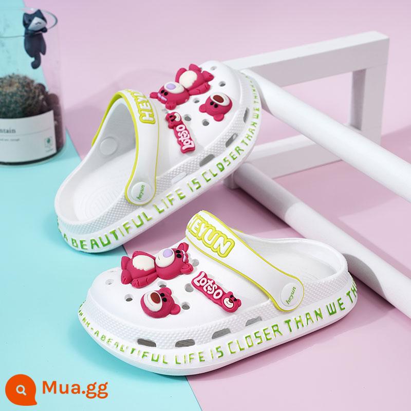 Giày có lỗ cho trẻ em abckids mùa hè cho bé gái đế mềm chống trượt Xăng đan dễ thương và dép đi trong nhà giày trẻ em giày đi biển cho bé - Trắng