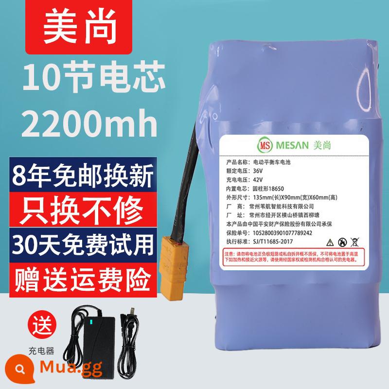 Điện Xe Cân Bằng Pin 36V Đặc Biệt Đa Năng Arlang Song Song Xe Lithium Bộ Pin 42V Lingola Zola 5 - Pin Meishang Power kéo dài 420 phút [gia hạn 10 năm] + bộ sạc