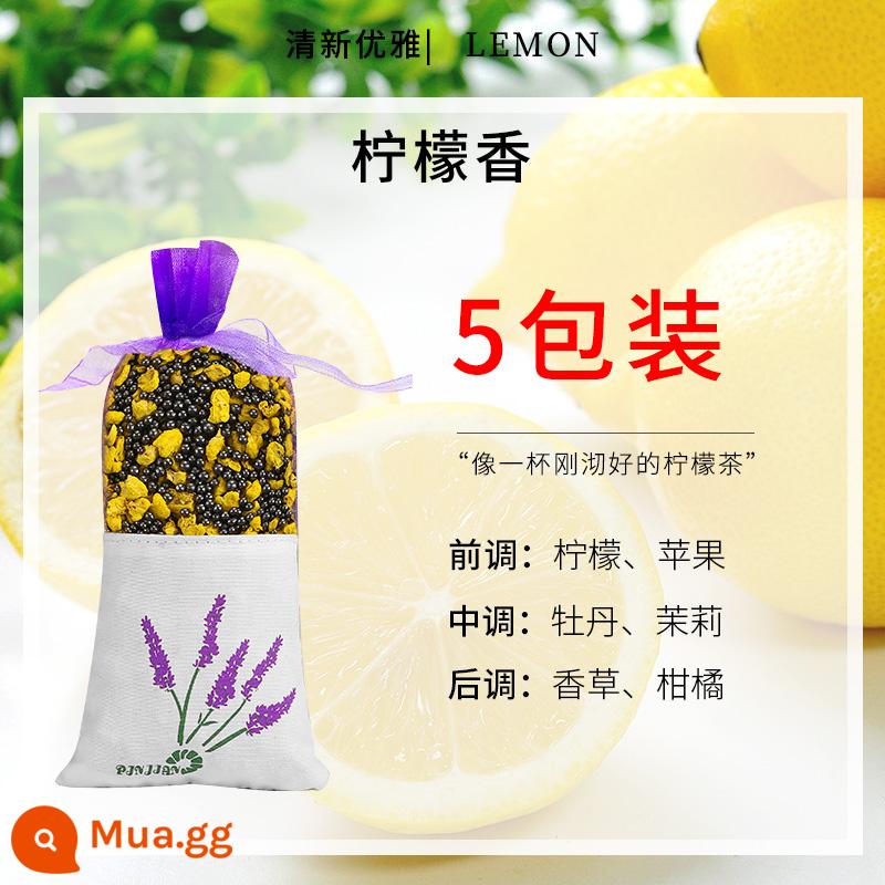 5 túi I car sachet gói thơm xe trang trí xe hương thơm miếng nước hoa xe hơi hương thơm để loại bỏ mùi hôi và khử mùi - [Hàng hóa được lựa chọn cẩn thận] -Gói loại bỏ aldehyd hương chanh- [5 gói]