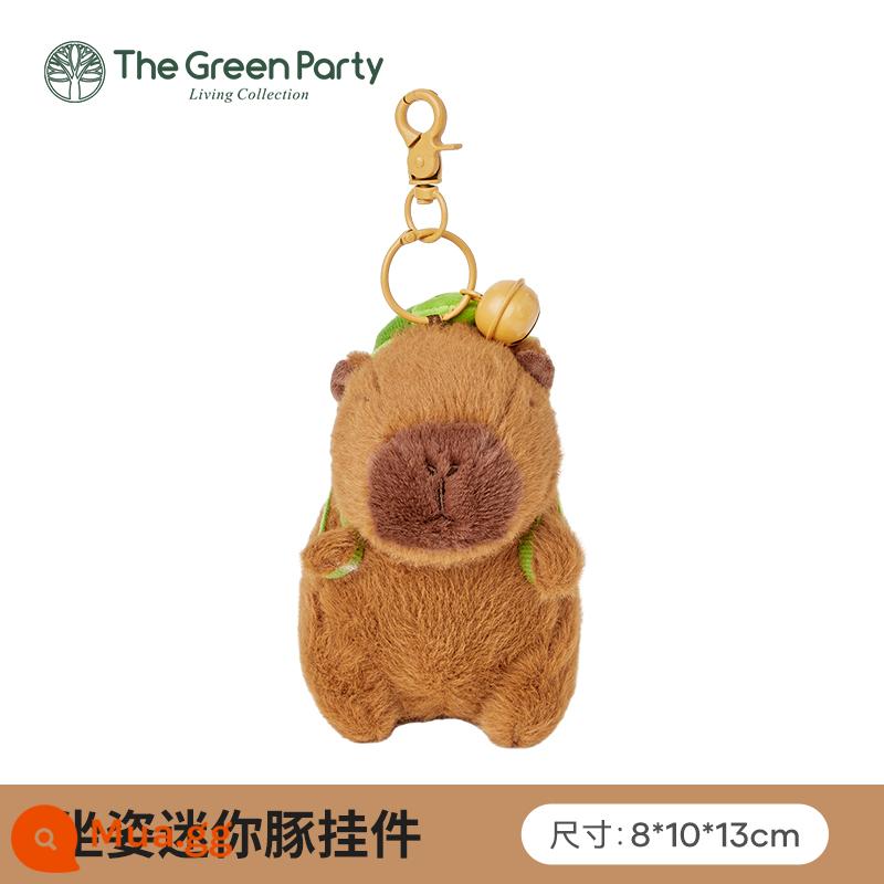 TheGreenParty chính hãng ngồi mini capybara sang trọng búp bê quà tặng Internet người nổi tiếng Búp bê Capibala - Mặt dây chuyền Capybara còn hàng