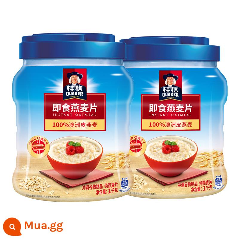 Bột yến mạch ăn liền Quaker 1000g/1478g ngũ cốc đóng túi thay thế bữa ăn sáng nguyên bản cổ điển giúp no bụng - Ăn liền 1000g*2 lon