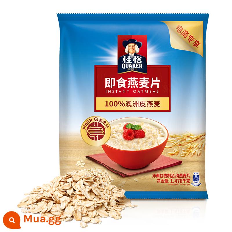 Bột yến mạch ăn liền Quaker 1000g/1478g ngũ cốc đóng túi thay thế bữa ăn sáng nguyên bản cổ điển giúp no bụng - [Túi đơn] Ăn liền 1478g*1 túi