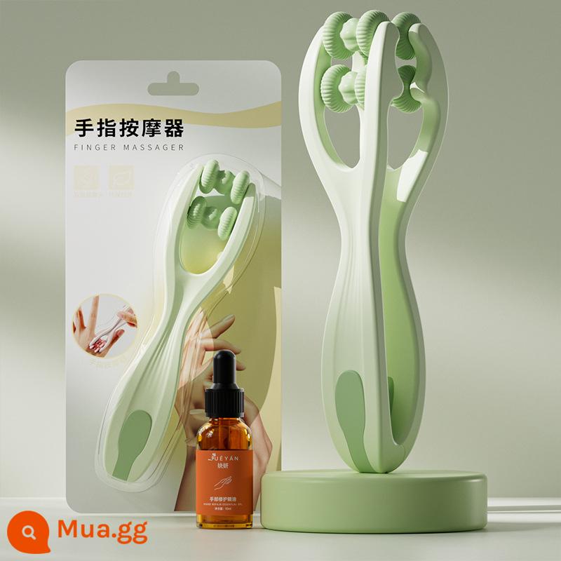 Ngón Tay Máy Mát Xa Tay Khớp Con Lăn Massage Tay Silicone Nhào Mỏng Chuột Truyện Tranh Tay Đa Năng Kẹp Tay - Dầu massage ngón tay xanh + [bao bì bìa cứng]