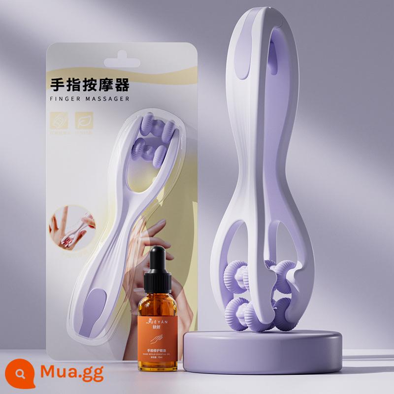 Ngón Tay Máy Mát Xa Tay Khớp Con Lăn Massage Tay Silicone Nhào Mỏng Chuột Truyện Tranh Tay Đa Năng Kẹp Tay - Dầu massage ngón tay màu tím + [bao bì bìa cứng]