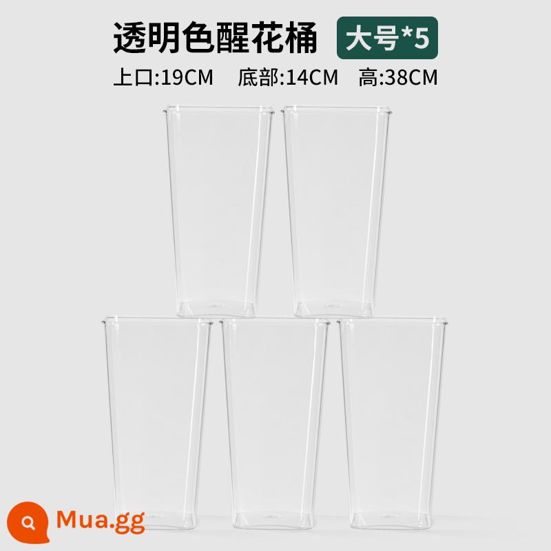 Acrylic trong suốt đánh thức xô hoa nhà cửa hàng hoa nước sâu đặc biệt xô hoa lớn xô hoa nhựa cắm hoa xô phong cách Pháp - 5 chậu hoa lớn trong suốt