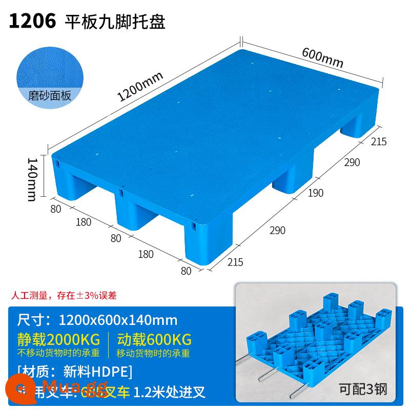 Khay lót chống ẩm bằng nhựa lưới phẳng siêu thị lót hàng hóa lót kho chống thấm kết hợp nhựa bảo quản mặt đất giá xếp chồng - Máy tính bảng chín chân 120*60*14cm chỉ có màu xanh