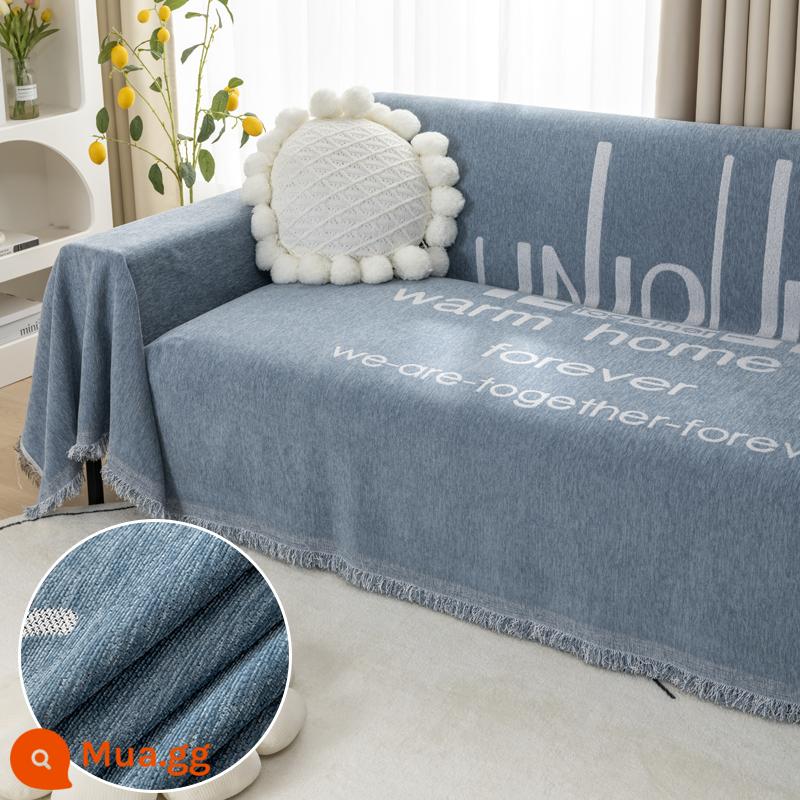 Chống mèo cào sofa khăn phủ đầy đủ đệm sofa bao gồm tất cả chống bụi bốn mùa phổ quát Bắc Âu ins vải che gió - Màu xanh nhạt 365 lãng mạn