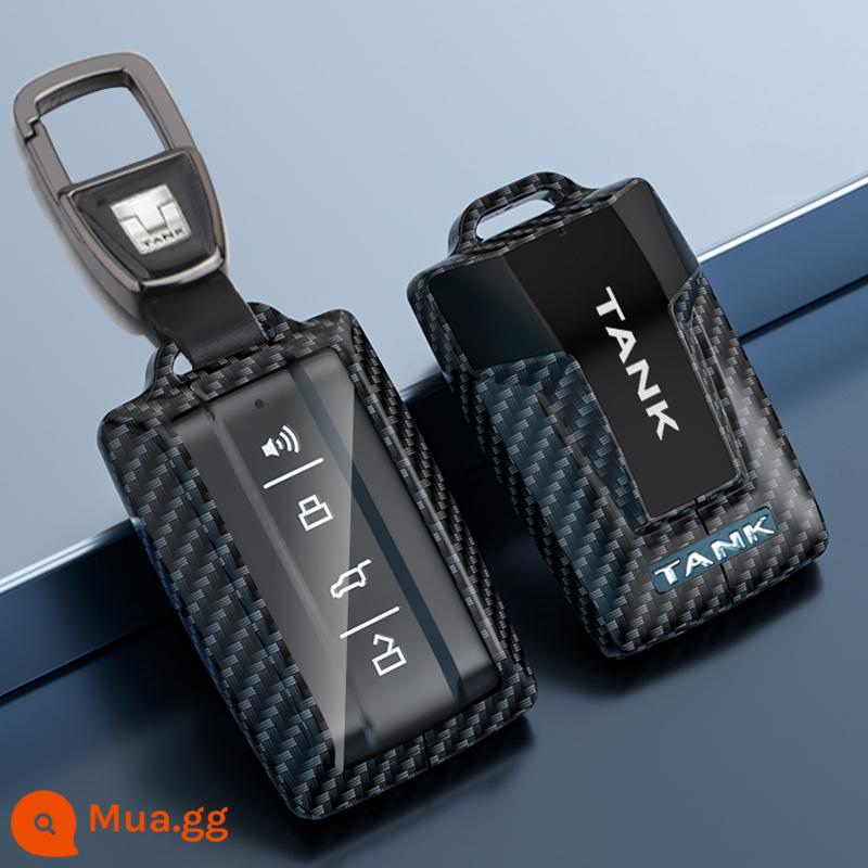 Bộ chìa khóa Tank 300 tiêu chuẩn mới TANK 300 phiên bản off-road cyber chuyên dụng 2022 vỏ khóa túi xe tăng 500 - Mẫu xe tăng A-sợi carbon màu đen (khóa kim loại)