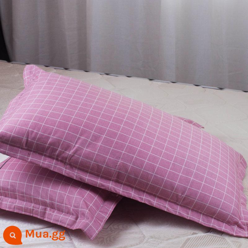 Một cặp vỏ gối cotton nguyên chất 100% cotton dày người lớn kích thước lớn 50X80 trẻ em vỏ gối nhỏ 48X74 - Một cặp vỏ gối kiểu Anh màu cam