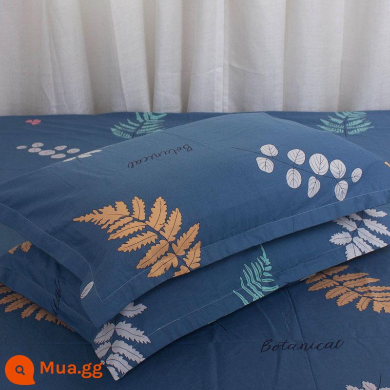 Một cặp vỏ gối cotton nguyên chất 100% cotton dày người lớn kích thước lớn 50X80 trẻ em vỏ gối nhỏ 48X74 - Cặp vỏ gối lá nổi