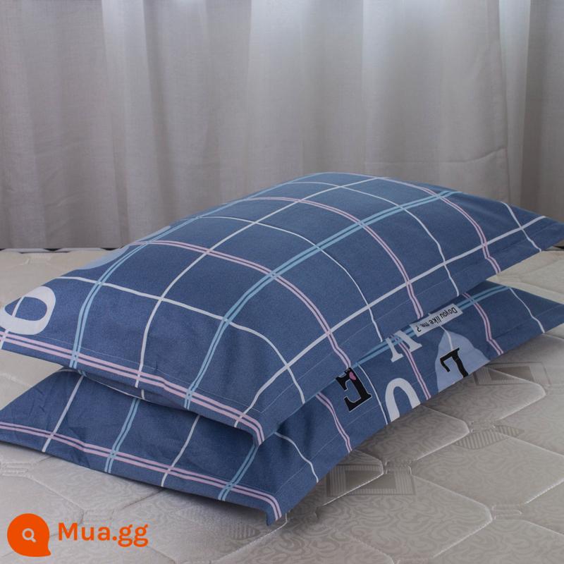 Một cặp vỏ gối cotton nguyên chất 100% cotton dày người lớn kích thước lớn 50X80 trẻ em vỏ gối nhỏ 48X74 - Cặp vỏ gối đôi