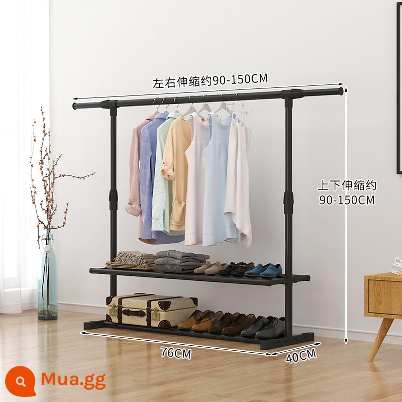 Trong nhà móc treo quần áo tầng phòng ngủ gấp thoáng mát kệ quần áo nhà đơn giản treo quần áo cực ban công phơi chăn hiện vật - Model kính thiên văn dài 1,5 mét ⭐Đậm hai lớp ⭐Lưu trữ nhiều lớp