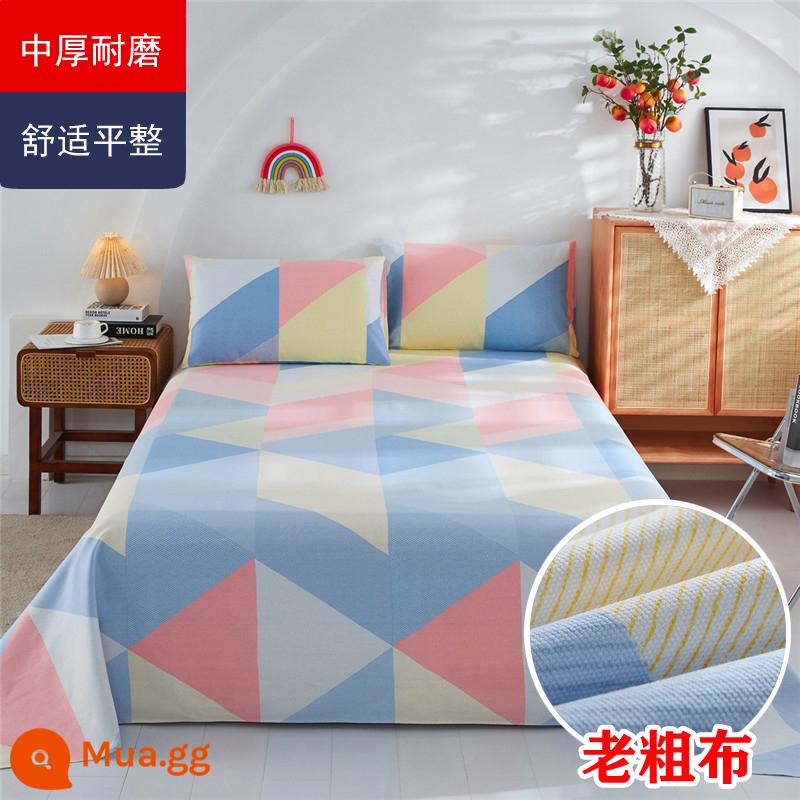 Ga Giường Cotton Đơn Mảnh Mùa Hè Dày Cũ Vải Thô Bộ 3 100 Cotton Linen Chần Gòn Đơn Ký Túc Xá Sinh Viên Thảm - Chất liệu cotton nguyên chất dày dặn - Avril Lavigne