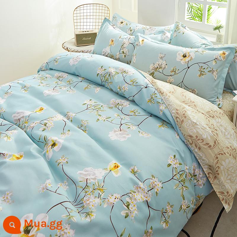 Vỏ chăn đơn mảnh 150x200x230 mùa đông ký túc xá sinh viên đơn nguyên chất giặt sạch cotton chần đơn 1.5m chải vỏ chăn - Tình cảm bền chặt