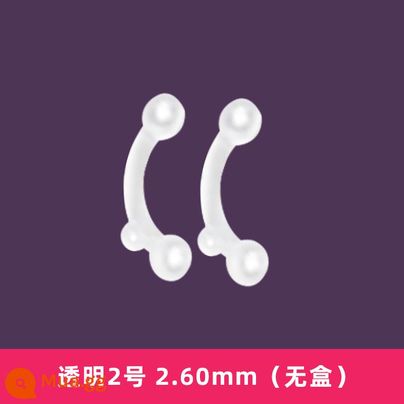 Dụng cụ nâng mũi vô hình, dụng cụ hỗ trợ lỗ mũi, dụng cụ làm thẳng mũi, thu hẹp cánh mũi, tăng chiều cao sống mũi, dụng cụ làm mũi đẹp, làm thẳng mũi và định hình - Trong suốt số 2 2.60mm (không hộp)