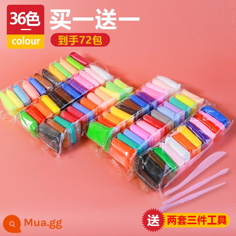 Đất siêu nhẹ 24 màu mô hình trẻ em plasticine không độc hại không gian bùn màu mẫu giáo handmade tự làm đất sét pha lê - [Mua Một Tặng Một] Túi 36 Màu + Dụng Cụ