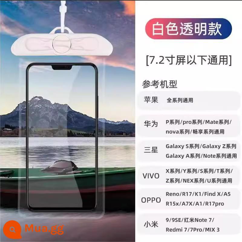 Túi chống nước điện thoại di động với màn hình cảm ứng bơi giao hàng đặc biệt túi kín trong suốt dây buộc treo cổ chống nước điện thoại di động trường hợp trôi - 2 màu trắng [chống nước cấp 8]