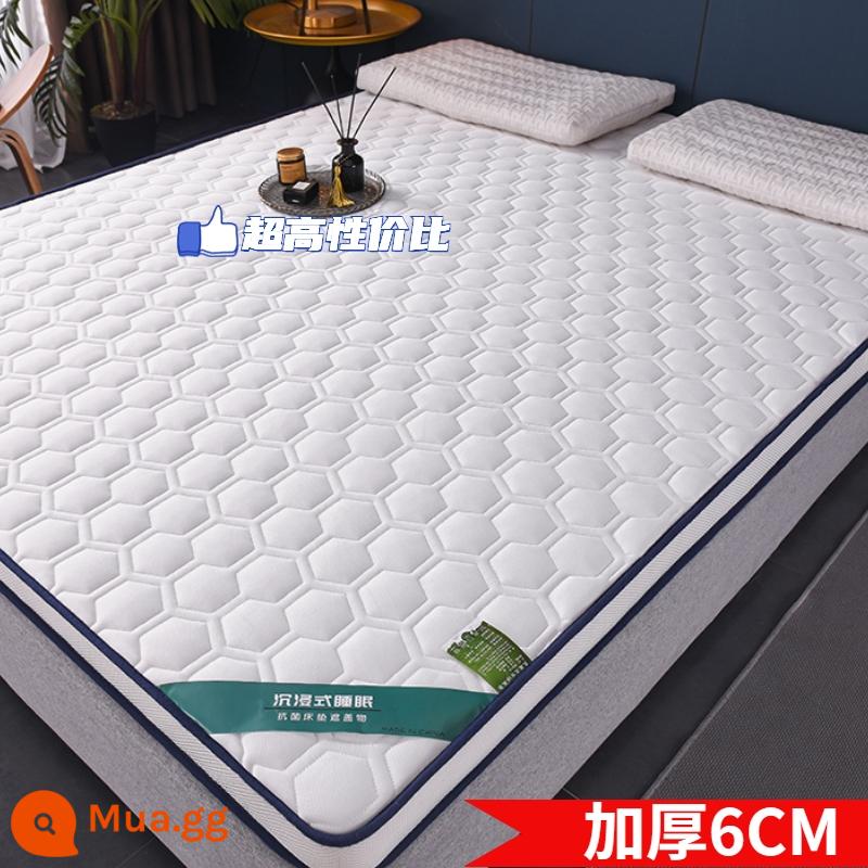 Nệm cao su đệm nhà dày ký túc xá sinh viên đơn chiếu tatami thảm xốp cho thuê chăn đặc biệt - Kháng khuẩn [màu trắng quý phái] khoảng 6CM - Kiểm tra chất lượng loại A [hàng đầu trong ngành + vận hành trực tiếp tại nhà máy]