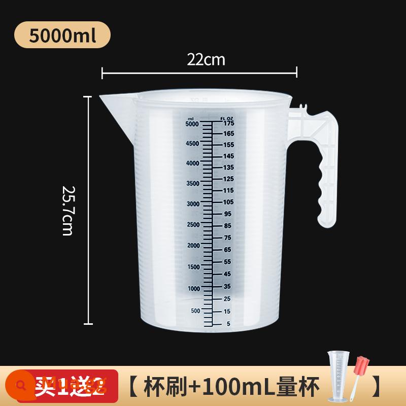 Cốc định lượng quán trà sữa nhựa dung tích lớn xô nhỏ đặc biệt 1000ml5000ml cấp thực phẩm gia dụng - Cân đen - 5000 ml (không có nắp)