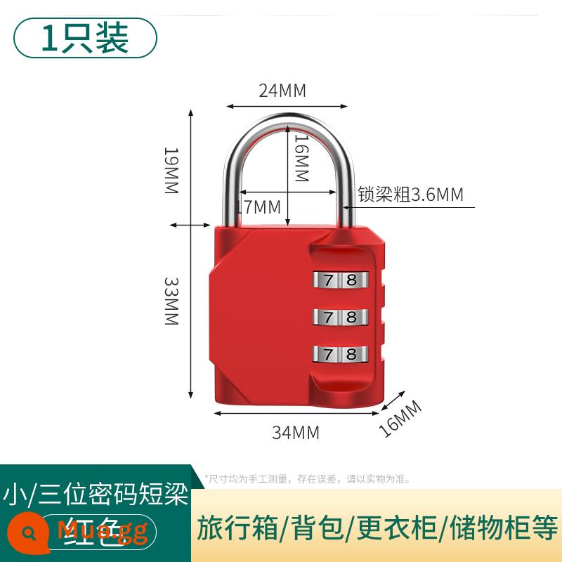 Kết hợp kim loại khóa ổ khóa nhỏ khóa chống trộm hành lý nhà tủ khóa mini khóa chìa khóa bộ khóa Daquan - [Đỏ] Khóa kết hợp ba chữ số trung bình