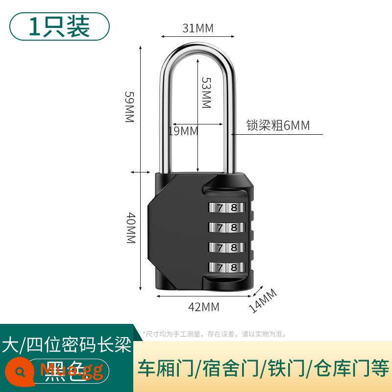 Kết hợp kim loại khóa ổ khóa nhỏ khóa chống trộm hành lý nhà tủ khóa mini khóa chìa khóa bộ khóa Daquan - [Đen] Mẫu nâng cấp khóa kết hợp bốn chữ số chùm tia dài