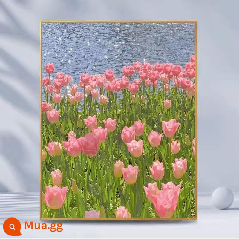 Làm bằng tay tự làm sơn dầu kỹ thuật số tulip acrylic sơn làm đầy màu sơn dầu kết cấu bức tranh vẽ tay món quà sinh nhật - A331 Tulip 3