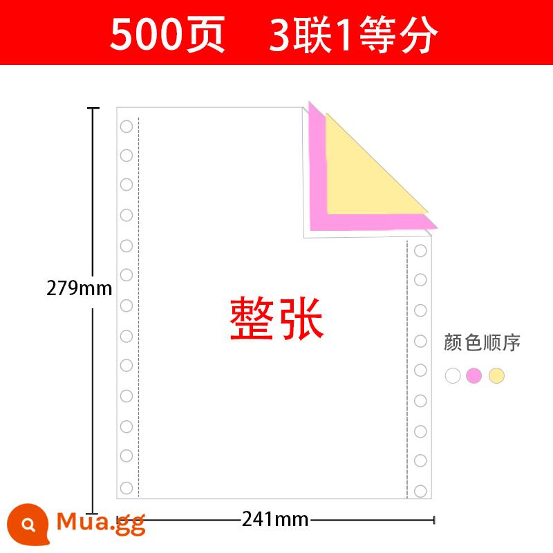 Giấy photocopy máy tính loại chấm ba 2-3 phần bằng nhau 2 phần ba đơn 4 phần 2-3 1 phần 2 phần 241-56 3 phần 2 phần bằng nhau danh sách hóa đơn giao hàng máy in hóa đơn giấy đặc biệt - Bộ ba (500 trang)