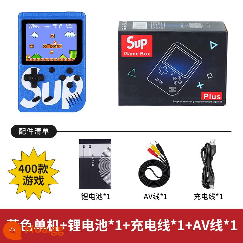 Máy chơi game cầm tay sup mới cầm tay hoài cổ retro cổ điển dành cho trẻ em Máy chơi game Tetris mini cầm tay psp đôi cùng phong cách Mario 2023 kết nối với TV hệ thống màn hình lớn - Một người chơi màu xanh [400 trò chơi]