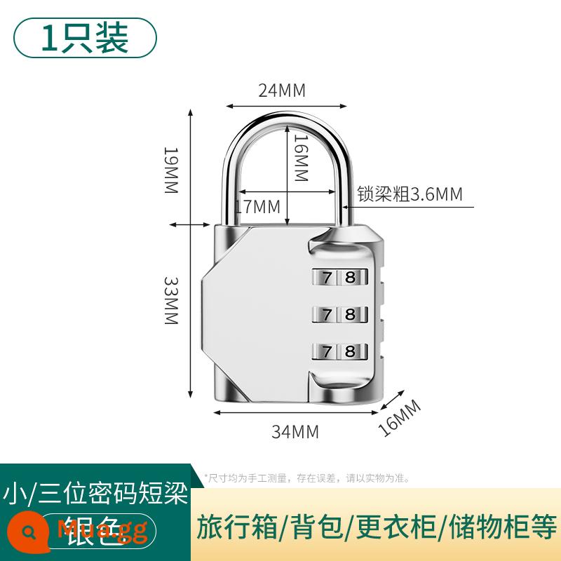 Kết hợp kim loại khóa ổ khóa nhỏ khóa chống trộm hành lý nhà tủ khóa mini khóa chìa khóa bộ khóa Daquan - [Bạc] Khóa kết hợp ba chữ số trung bình