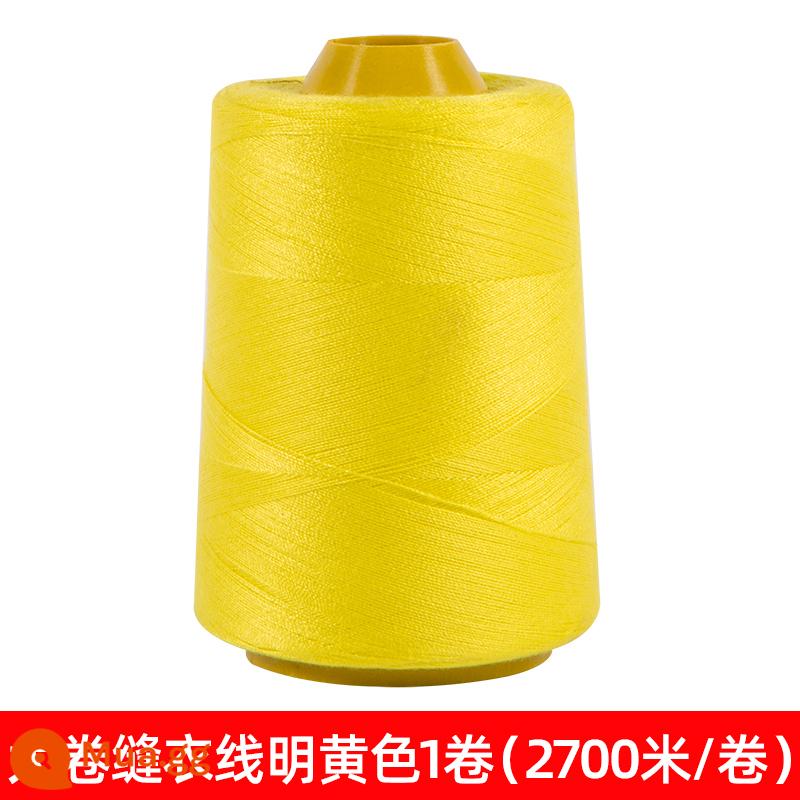 Hộ gia đình polyester fiber thread đường may thủ công đường chỉ may đường chỉ đen đường chỉ trắng bộ kim chỉ cuộn nhỏ đường chỉ may 402 đường chỉ may tay màu đỏ - Cuộn chỉ khâu lớn màu vàng tươi 1 cuộn (2700 mét/cuộn) - Mua 2 cuộn tặng bộ kim chỉ