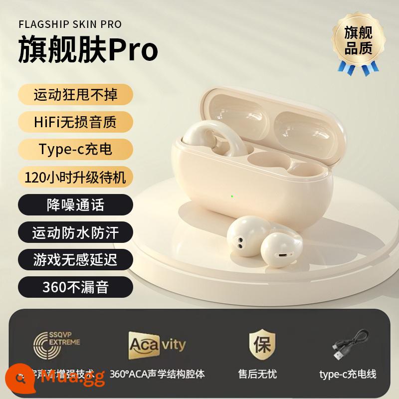 Tai nghe bluetooth dẫn xương không chui vào tai dạng móc tai clip pin siêu dài thể thao chạy true wireless 2023 new - [Flagship Skin Pro] Chất lượng âm thanh HiFi không bị méo tiếng + cuộc gọi giảm tiếng ồn