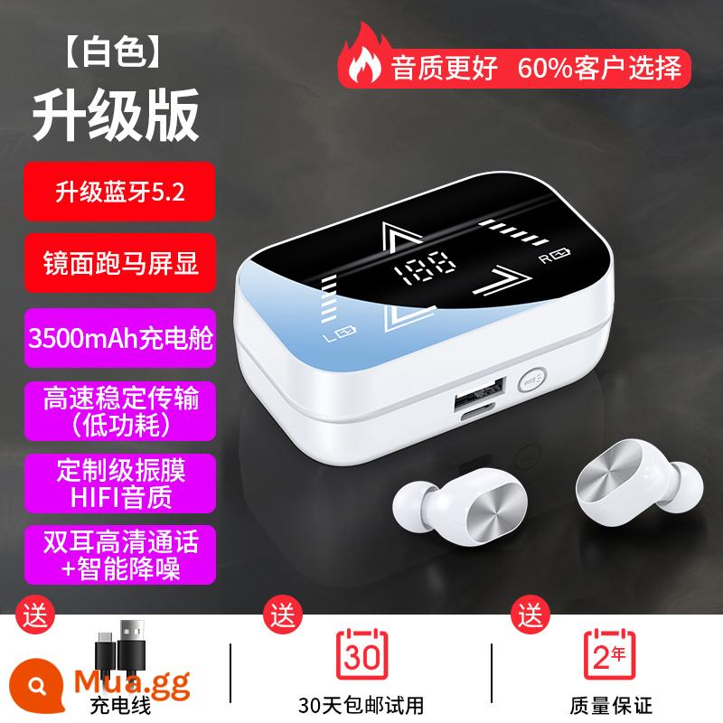 Tai nghe bluetooth không dây thực sự 2023 thời lượng pin siêu dài mới ở chế độ chờ trong tai giảm tiếng ồn chuyển động hai tai có giá trị cao - Màu trắng độc quyền [Màn hình kỹ thuật số ánh sáng lạnh ba màn hình ◆ Chip nhập khẩu Bluetooth 5.3 ◆ Giảm tiếng ồn thông minh ◆ Chất lượng âm thanh HiFi]