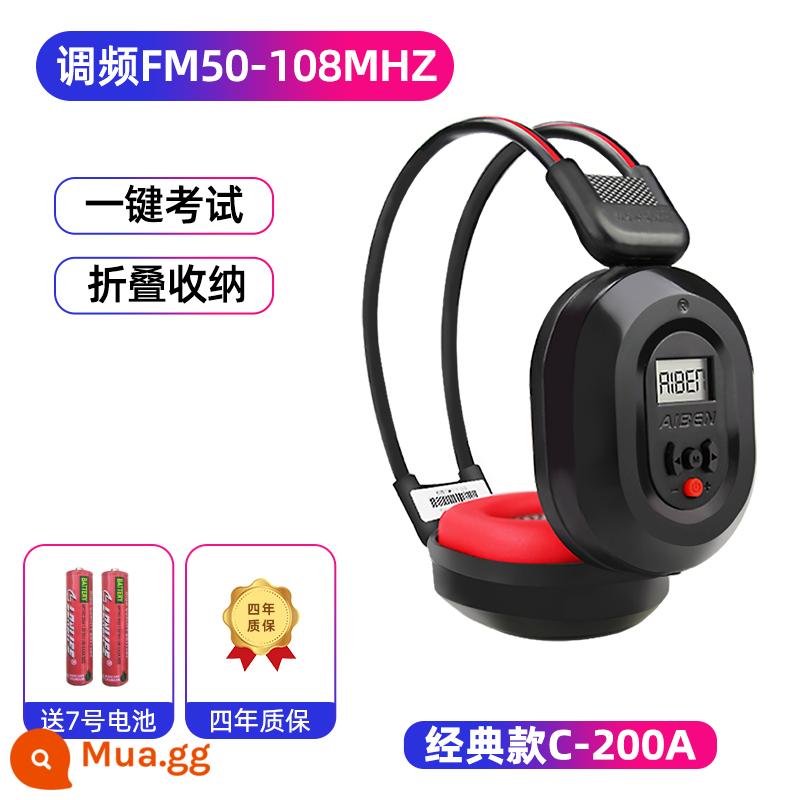 Tai nghe Eben English Level 4 và 6 Level 4 FM Bluetooth 46 Level Chuyên Luyện Thi Đại Học Chuyên Dụng - Phiên bản pin C200A [FM + pin]