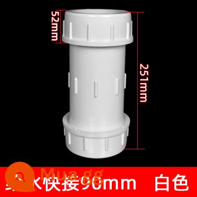 Ống nước PVC phụ kiện ống cấp nước 20 khuỷu tay tee 50 chặn cắm bể cá trên và dưới nước doanh nhựa linh hoạt bốn chiều - Kết nối cấp nước 90mm