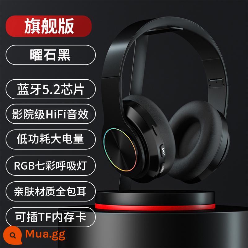 Tai nghe bluetooth không dây tai nghe chơi game tai nghe khử tiếng ồn có micrô thời gian chờ siêu dài điện thoại di động máy tính - Obsidian Black (Phiên bản hàng đầu★Bluetooth 5.2★Chất lượng âm thanh HIFI★Khử tiếng ồn chủ động ANC★Tuổi thọ pin siêu dài)