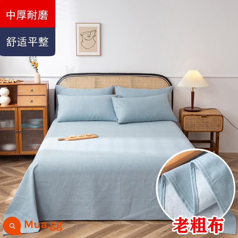 Ga Giường Cotton Đơn Mảnh Mùa Hè Dày Cũ Vải Thô Bộ 3 100 Cotton Linen Chần Gòn Đơn Ký Túc Xá Sinh Viên Thảm - Bông nguyên chất dày--gặp