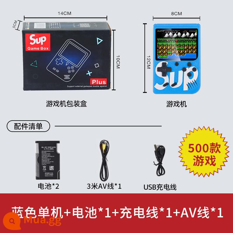 Bảng điều khiển trò chơi cầm tay sup mới 2023 máy hoài cổ cầm tay cổ điển dành cho trẻ em cổ điển của Nga Bảng điều khiển trò chơi kiểu cũ của Nga mini psp máy du lịch nhỏ hai người tiện lợi để gửi Mario rung cùng phong cách - Phiên bản thời lượng pin - một người chơi màu xanh [500 trò chơi + cáp TV 3 mét + 2 pin] - lựa chọn 80%