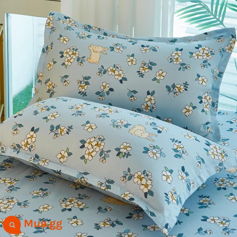 Vỏ gối cotton đã giặt sạch một cặp vỏ gối đơn 48cmx74cm ký túc xá sinh viên lõi gối trẻ em chuyên dụng cả đầu - HGThỏ vườn