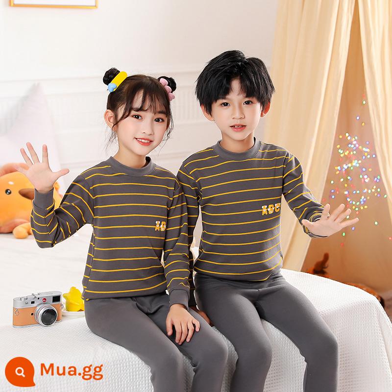 Bộ đồ lót trẻ em bằng cotton nguyên chất, áo len cotton mùa thu đông cho trẻ em cỡ lớn, áo len mỏng dài tay cho bé trai và bé gái, quần áo mùa thu cho bé, quần vệ sinh - TZ00072 [cổ giữa]