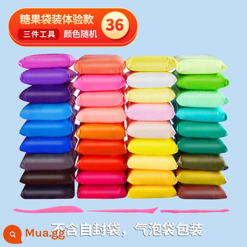 Đất siêu nhẹ 24 màu mô hình trẻ em plasticine không độc hại không gian bùn màu mẫu giáo handmade tự làm đất sét pha lê - [Đóng gói đơn giản] Túi 36 màu + Dụng cụ