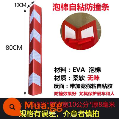 Miếng dán phản quang bằng bọt PVC để bảo vệ bãi đậu xe của nhà để xe mà không cần đục trụ bọc Dải chống va chạm EVA gói mềm bảo vệ góc - Xốp đỏ trắng góc vuông 80cm