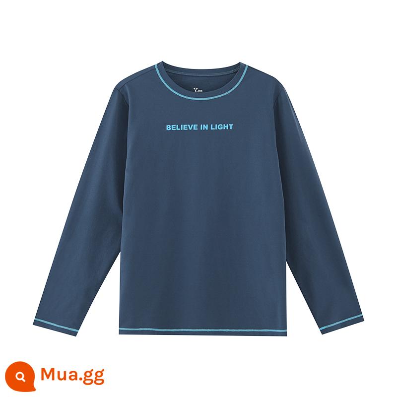 Áo thun chống nắng Youlan cotton giòn không dính nhanh khô 23 mùa hè cotton mới cảm giác hút ẩm mồ hôi thoáng khí trẻ em dài tay - Màu xanh lục lam