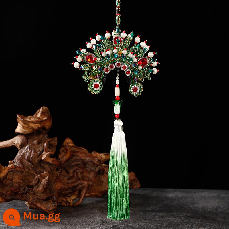 Giáo viên Thành Phong Guanxia Phi Handmade Kinh Kịch Mặt Nạ Mặt Dây Chuyền Opera Lụa Người Búp Bê Mũ Đội Đầu Tử Cấm Thành Treo Vật Trang Trí - Sự giàu có hai mặt