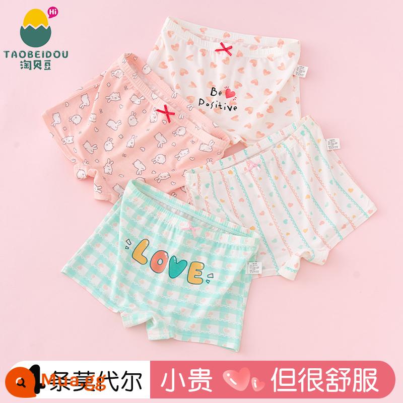 Quần lót bé gái Modal quần lót boxer trẻ em cotton nguyên chất 100% cotton bé gái băng lụa mùa hè mỏng - 501+506 (bộ 4 kiểu kháng khuẩn modal)