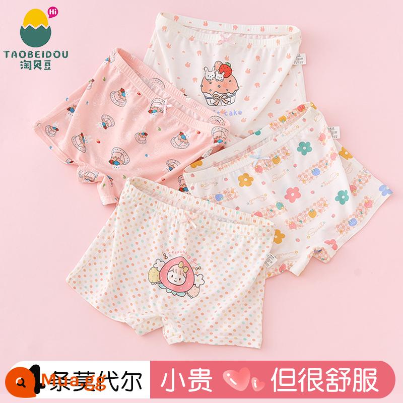 Quần lót bé gái Modal quần lót boxer trẻ em cotton nguyên chất 100% cotton bé gái băng lụa mùa hè mỏng - 502+504 (4 gói kiểu kháng khuẩn modal)