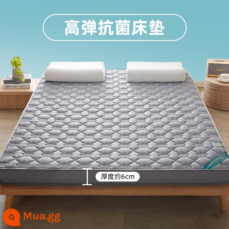 Nệm cao su đệm nhà dày ký túc xá sinh viên đơn chiếu tatami thảm xốp cho thuê chăn đặc biệt - Kháng khuẩn-Crown Grey 6cm